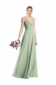 Cowl Neck Criss Cross Back Chiffon Maxi Bridesmaid Dress Brisbane