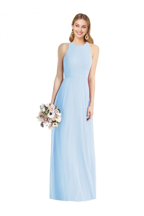 Sleeveless Halter Chiffon Maxi Bridesmaid Dress Brisbane