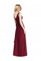 Sleeveless V-Neck Chiffon Wrap Bridesmaid Dress Brisbane
