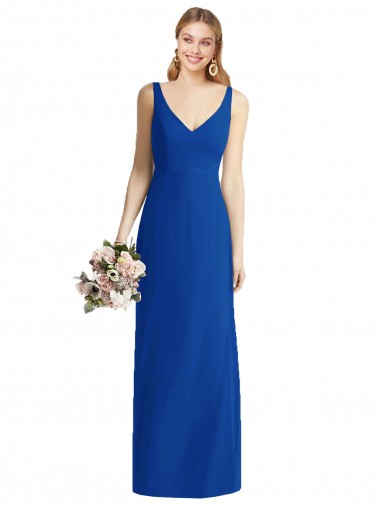 Sleeveless V-Back Long Trumpet Chiffon Bridesmaid Dress Brisbane