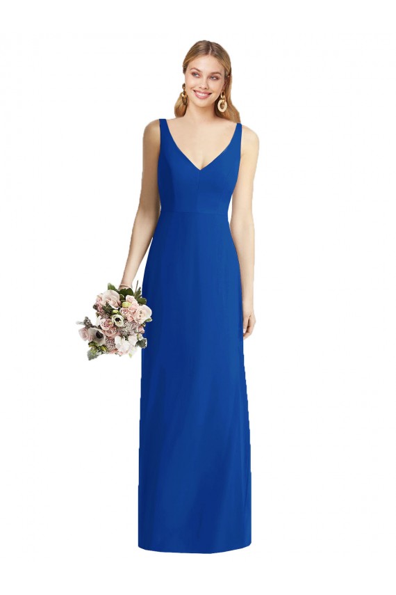 Sleeveless V-Back Long Trumpet Chiffon Bridesmaid Dress Brisbane