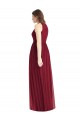 Shirred Skirt Jewel Neck Halter Chiffon Bridesmaid Dress with Front Slit Brisbane