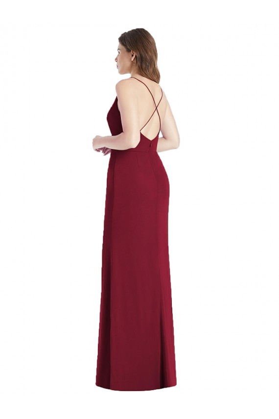 Criss Cross Back Mermaid Wrap Chiffon Bridesmaid Dress Brisbane