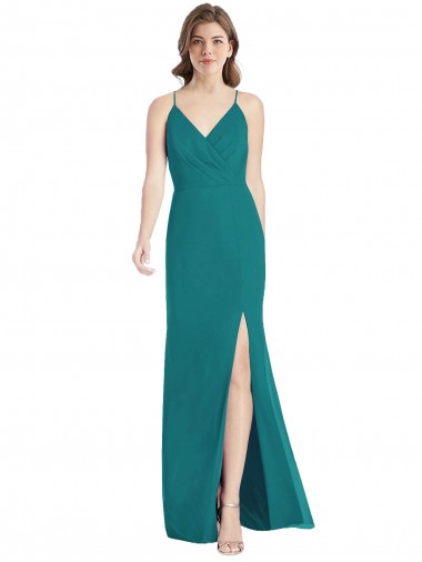 Criss Cross Back Mermaid Wrap Chiffon Bridesmaid Dress Brisbane