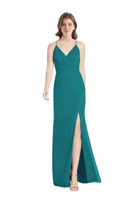 Criss Cross Back Mermaid Wrap Chiffon Bridesmaid Dress Brisbane