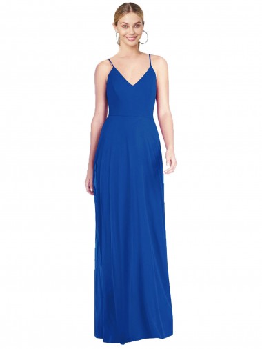 Criss Cross Back A-Line Chiffon Maxi Bridesmaid Dress Brisbane