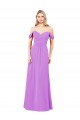 Off The Shoulder Draped Sleeves A-Line Chiffon Bridesmaid Dress Brisbane