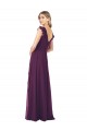Ruffle Cap Sleeves Long Chiffon Bridesmaid Dress Brisbane