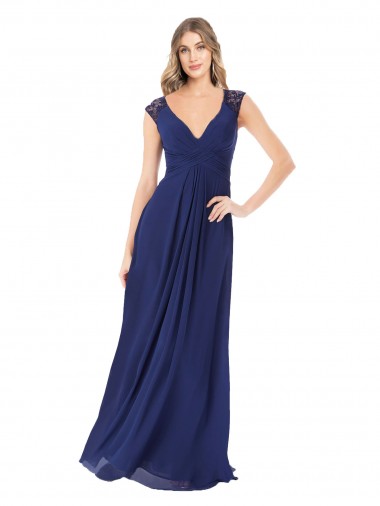 Embroidered Keyhole Back Chiffon Bridesmaid Dress Brisbane