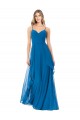 Simple Sweetheart Chiffon Bridesmaid Dress with Cascading Overlay Brisbane