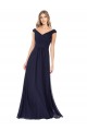Off the Shoulder Classic Chiffon Bridesmaid Dress with Draped Bodice Brisbane