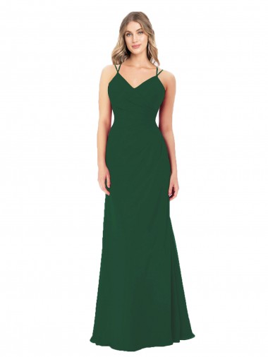 Criss Cross Strappy Chiffon Bridesmaid Dress Brisbane