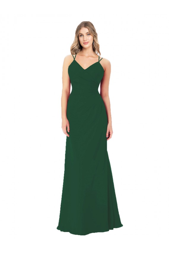 Criss Cross Strappy Chiffon Bridesmaid Dress Brisbane