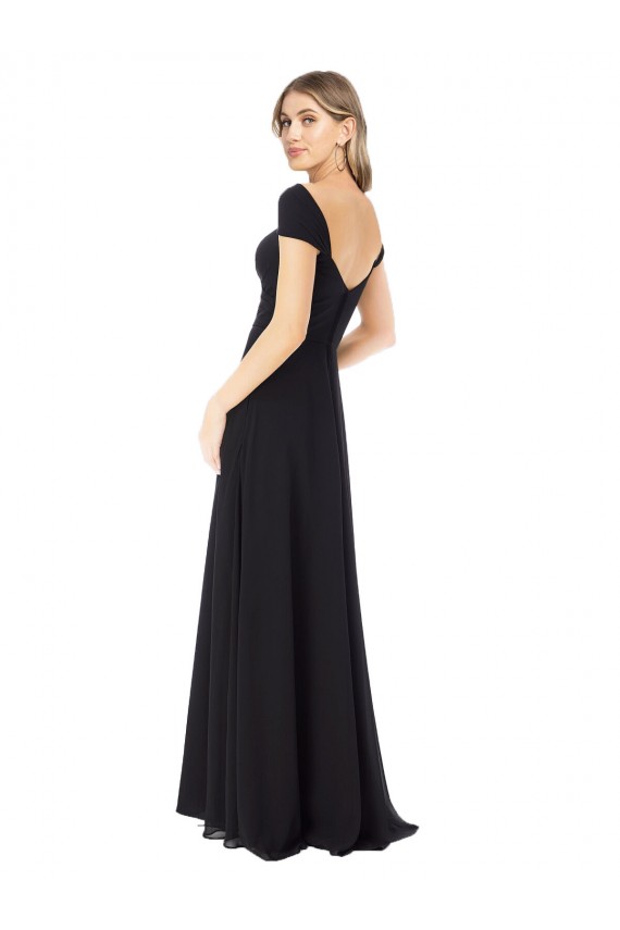Sweetheart Cap Sleeves Chiffon Bridesmaid Dress Brisbane