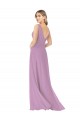 Simple Chiffon V-Neck Bridesmaid Dress with Draped V-Back Brisbane
