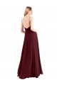 Spaghetti Straps V-Neck Long Chiffon Bridesmaid Dress with Side Slit Brisbane