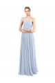 Luxe Chiffon Straight Neckline Long Chiffon Bridesmaid Dress with Skinny Straps Brisbane