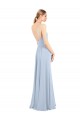 Luxe Chiffon Straight Neckline Long Chiffon Bridesmaid Dress with Skinny Straps Brisbane