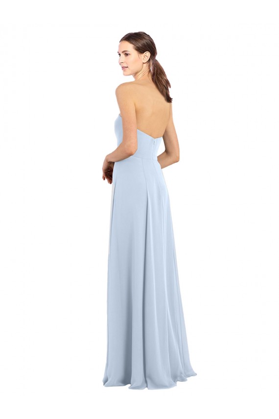 Fitted Strapless Full Length Chiffon Bridesmaid Dress with Front Slit Brisbane
