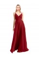 A-Line Spaghetti Straps V-Neckline Chiffon Bridesmaid Dress Open Back Brisbane