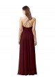 Slim Long High Halter Neck Chiffon Bridesmaid Dress with High Side Slit Brisbane