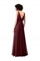 Draped Cowl Neck Long Chiffon Bridesmaid Dress with Wide Straps Brisbane