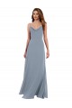 Long Full Length Draped Cowl Neck V-Back Slip Chiffon Bridesmaid Dress Brisbane