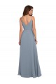 Long Full Length Draped Cowl Neck V-Back Slip Chiffon Bridesmaid Dress Brisbane