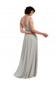 Daring Plunging V-Neck Long Chiffon Bridesmaid Dress with Pleated Bodice Brisbane