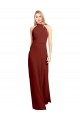 Slim High Neck Halter Fitted Open Back Chiffon Bridesmaid Dress / Prom Dress Brisbane