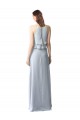 High Narrow Neck Long Chiffon Bridesmaid Dress with Tiered Ruffles Brisbane
