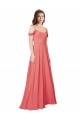 Draped Off the Shoulder Straps Chiffon Bridesmaid Dress Brisbane
