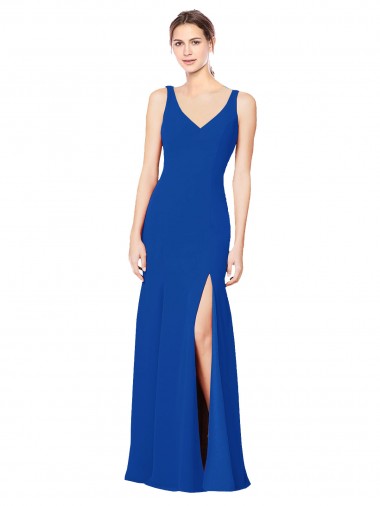 Low Back Sleeveless Chiffon Bridesmaid Dress with Side Slit Brisbane