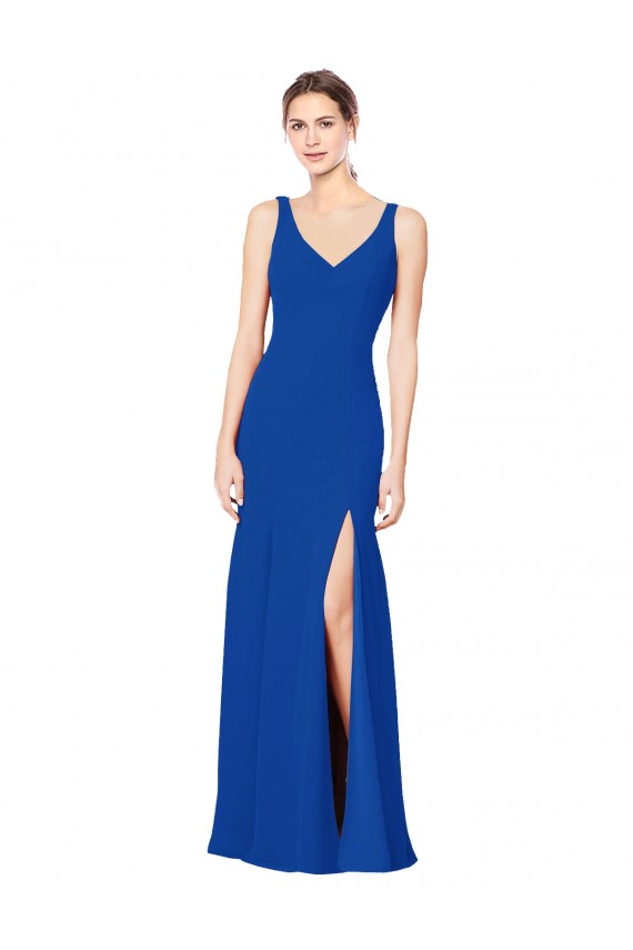 Low Back Sleeveless Chiffon Bridesmaid Dress with Side Slit Brisbane