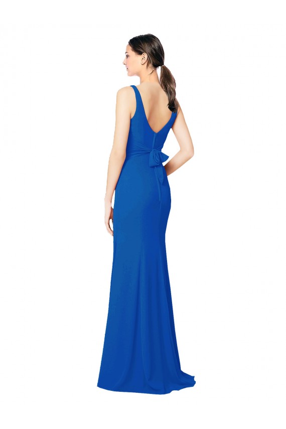 Low Back Sleeveless Chiffon Bridesmaid Dress with Side Slit Brisbane