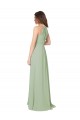 High Halter Neck Keyhole Chiffon Bridesmaid Dress Brisbane