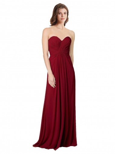 Draped Sweetheart Long Grecian Inspired Chiffon Bridesmaid Dress Brisbane