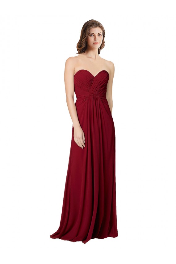 Draped Sweetheart Long Grecian Inspired Chiffon Bridesmaid Dress Brisbane