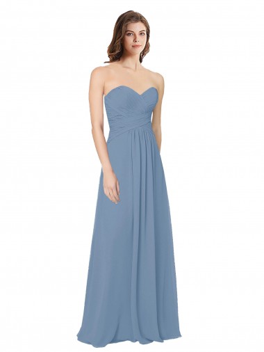 Chiffon A-Line Wraparound Draping Long Bridesmaid Dress Brisbane