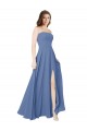 Strapless Long Chiffon Bridesmaid Dress with Front Slit Brisbane