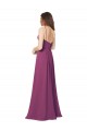 Halter Neck Long Pleated Chiffon Bridesmaid Dress with Pockets Brisbane
