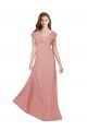 Flounced V Neckline Flutter Sleeves Chiffon Bridesmaid Dress Brisbane