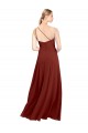 Fit and Flare One Shoulder Long Chiffon Bridesmaid Dress with High Slit Brisbane