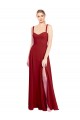Sweetheart Neckline Long Chiffon Bridesmaid Dress with Side Slit and Wide Straps Brisbane