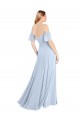 Off the Shoulder Flutter Sleeves Long Chiffon Bridesmaid Dress Brisbane