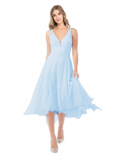 Chiffon Midi Length Keyhole Back Cocktail Bridesmaid Dress Brisbane