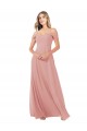 Draped Shoulder Sash Back Chiffon Bridesmaid Dress Brisbane