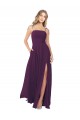 Chiffon Bridesmaid Dress with Front Slit and Keyhole Back Brisbane