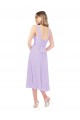 Draped Midi Length Chiffon Cocktail Bridesmaid Dress with Ruched Bodice Brisbane