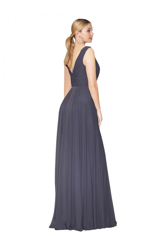 Floor Length High Neck V-Back Chiffon Bridesmaid Dress / Formal Prom Dress Brisbane